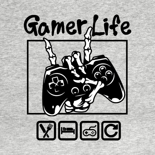 Gamer Life Black and White by AbundanceSeed